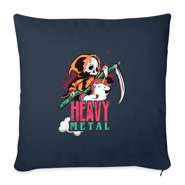 Squelette Guitariste Heavy Metal sur Housse de coussin décorative 45 x 45 cm