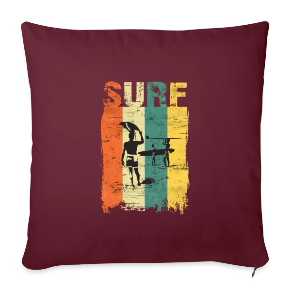 Surfing Vintage | Passion Vagues sur Housse de coussin décorative 45 x 45 cm