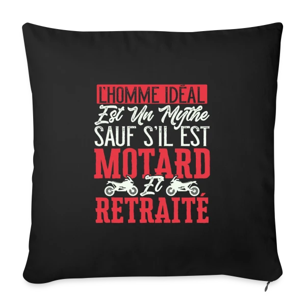 L'Homme Idéal : Motard & Retraité - Humour Moto sur Housse de coussin décorative 45 x 45 cm