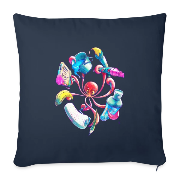 Pulpograffer : Poulpe Artiste Urbain sur Housse de coussin décorative 45 x 45 cm