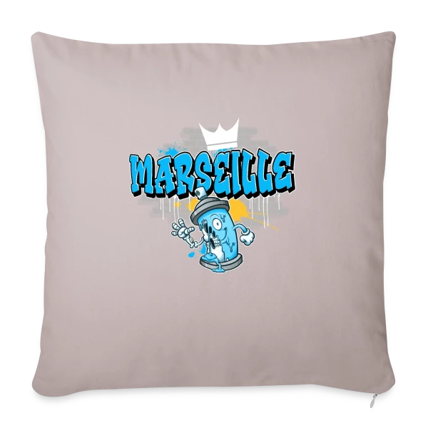 Marseille Street Art Graffiti sur Housse de coussin décorative 45 x 45 cm