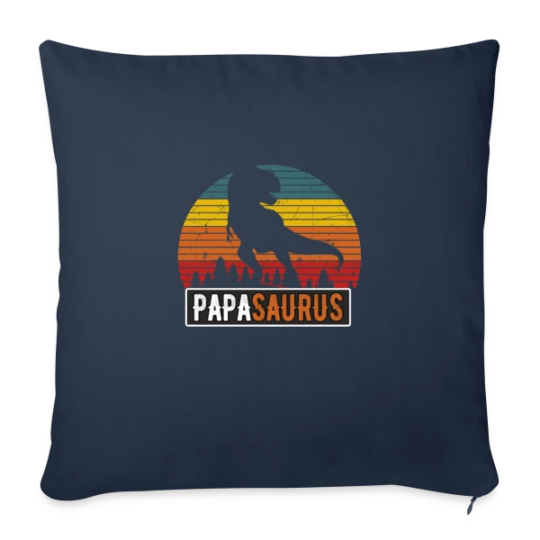 'PapaSaurus Rex' - Humour Dinosaure Rétro pour Papa sur Housse de coussin décorative 45 x 45 cm