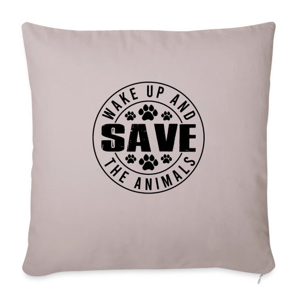 Sauvons les Animaux sur Housse de coussin décorative 45 x 45 cm