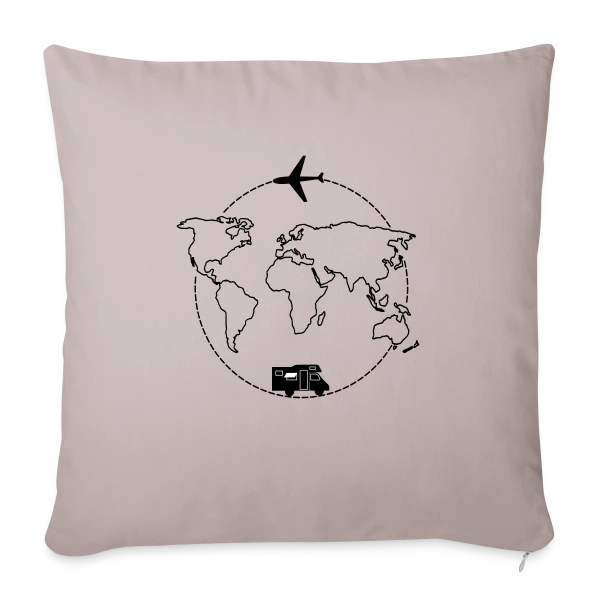 Voyage Autour du Monde sur Housse de coussin décorative 45 x 45 cm