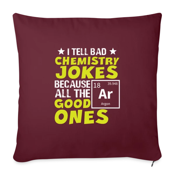 Blagues de Chimie Réussies sur Housse de coussin décorative 45 x 45 cm