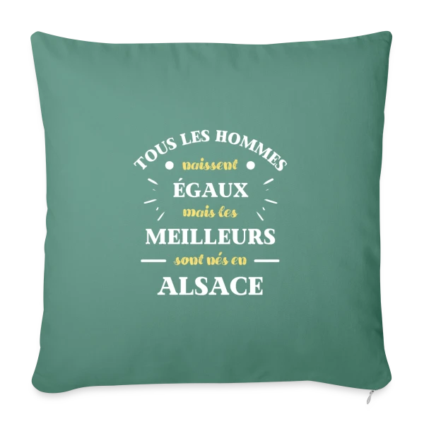 Hommes Égaux Alsace sur Housse de coussin décorative 45 x 45 cm