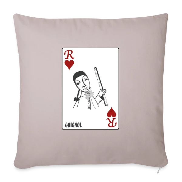 Guignol Roi de Cœur sur Housse de coussin décorative 45 x 45 cm