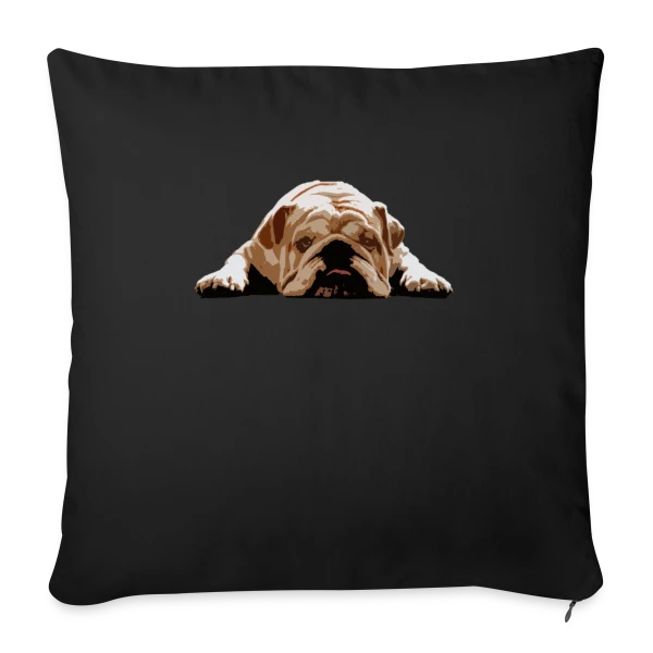 Bulldog Anglais Humour sur Housse de coussin décorative 45 x 45 cm