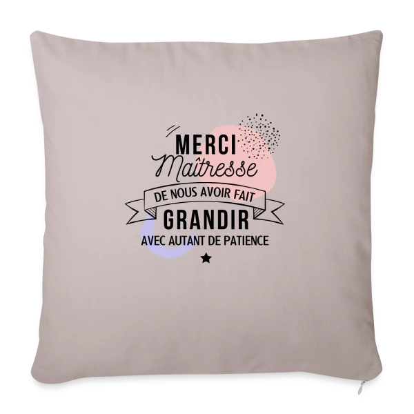 Maîtresse en Or : Merci pour tout ! sur Housse de coussin décorative 45 x 45 cm