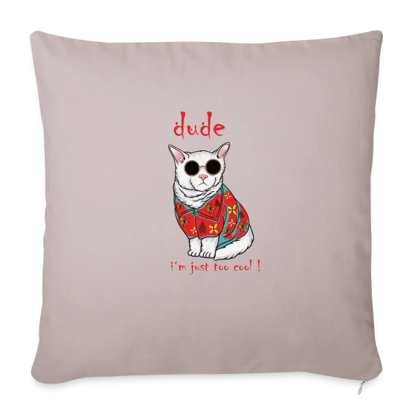 Chat Cool Hawaïen sur Housse de coussin décorative 45 x 45 cm