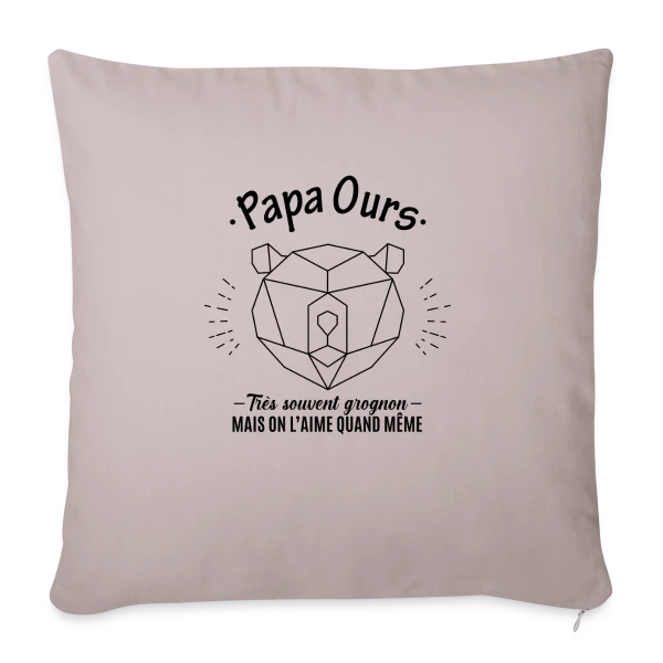 Papa Ours Grognon et Adorable sur Housse de coussin décorative 45 x 45 cm