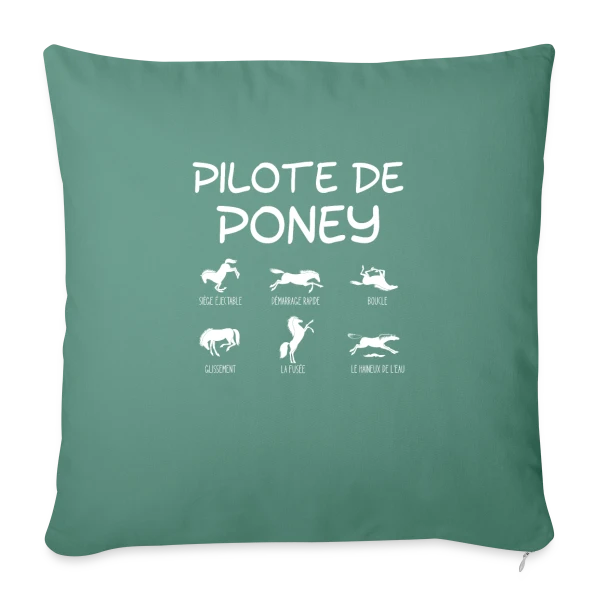 Pilote de Poney Stylisé sur Housse de coussin décorative 45 x 45 cm