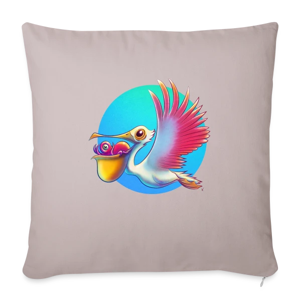 Pélican Livreur de Bébés Poulpes sur Housse de coussin décorative 45 x 45 cm