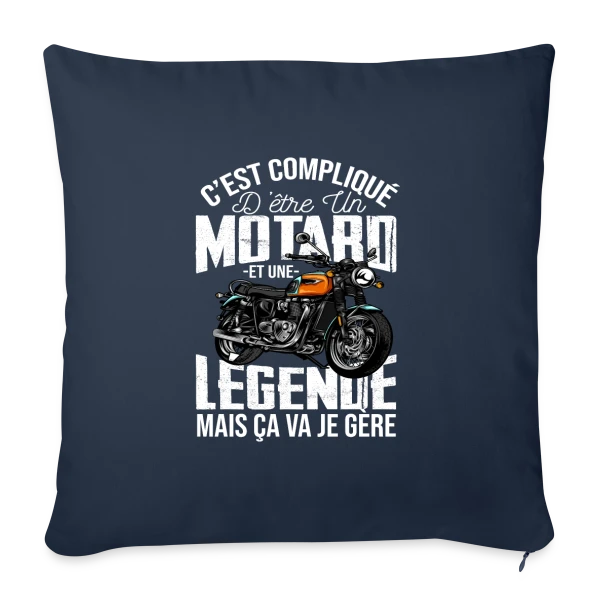 Motard De Légende : Gérer Moto et Légende, C'est Mon Truc ! sur Housse de coussin décorative 45 x 45 cm