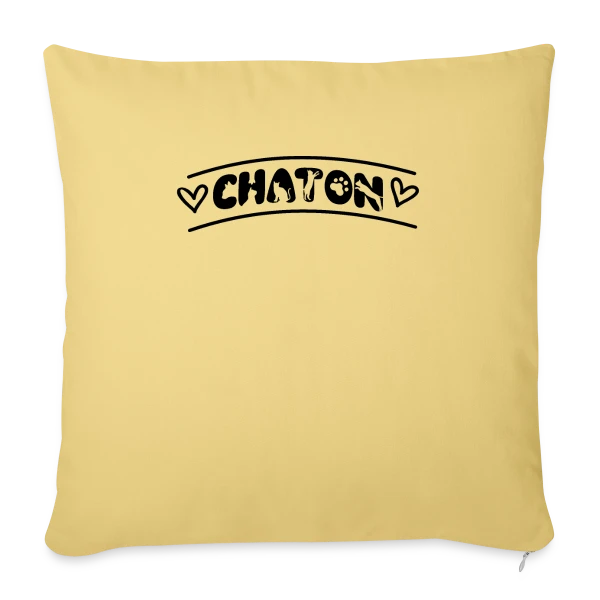 Typographie Chaton Amour sur Housse de coussin décorative 45 x 45 cm