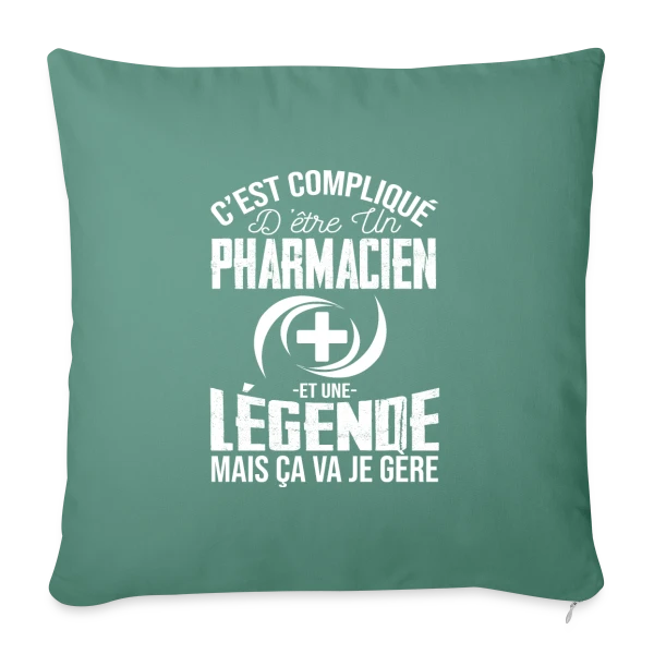 Pharmacien Légende - Humour C'est compliqué mais je gère sur Housse de coussin décorative 45 x 45 cm
