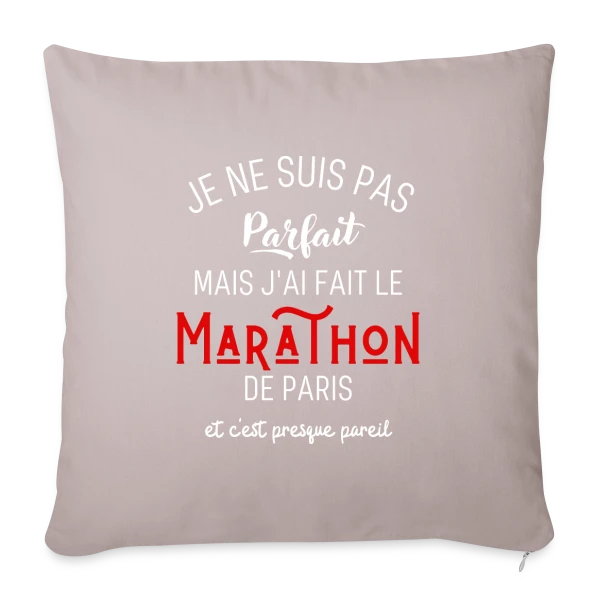 Marathon Paris Humour sur Housse de coussin décorative 45 x 45 cm