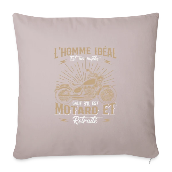 Motard L'Homme Idéal - Humour Moto Biker sur Housse de coussin décorative 45 x 45 cm