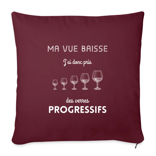Humour Vin Drôle sur Housse de coussin décorative 45 x 45 cm