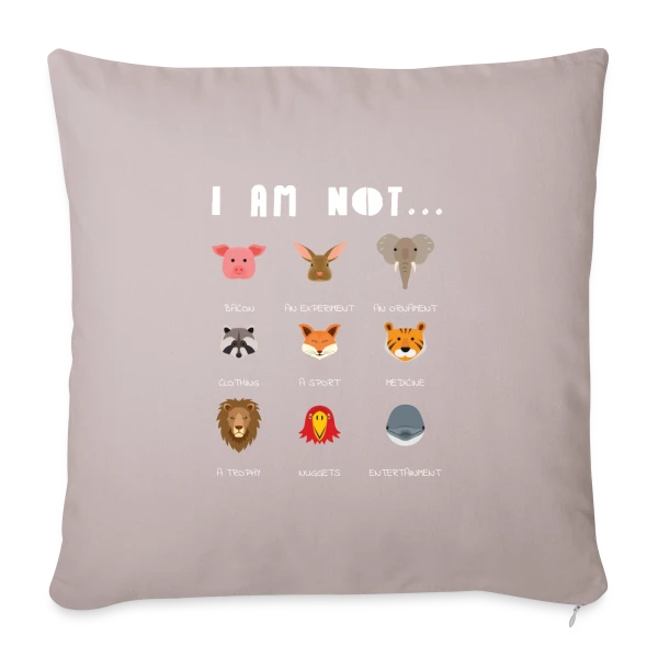 Têtes d'Animaux Adorables sur Housse de coussin décorative 45 x 45 cm
