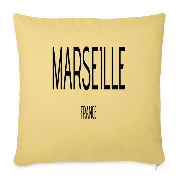 Marseille France Typographie sur Housse de coussin décorative 45 x 45 cm