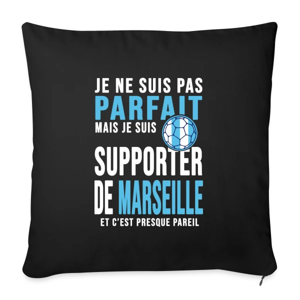 Supporter de l'OM : Humour Marseillais sur Housse de coussin décorative 45 x 45 cm