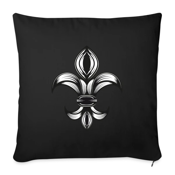 Fleur de Lys Élégante - Symbole Royal sur Housse de coussin décorative 45 x 45 cm