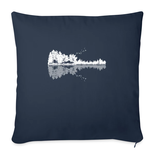 Guitare Nature Silhouette : Mélodie Forestière et Animale sur Housse de coussin décorative 45 x 45 cm