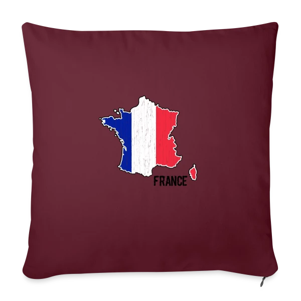 France Tricolore Stylisée sur Housse de coussin décorative 45 x 45 cm
