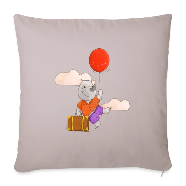 Rhinocéros Volant Ballon sur Housse de coussin décorative 45 x 45 cm