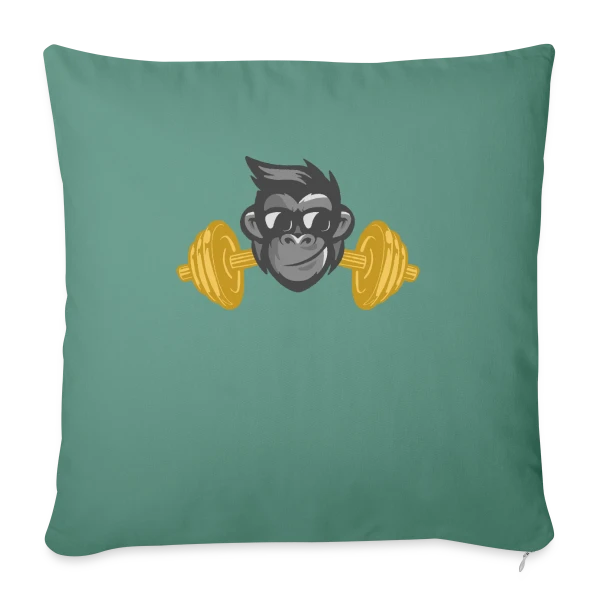 Le Singe Musclé : Gainz et Squats à la Salle sur Housse de coussin décorative 45 x 45 cm