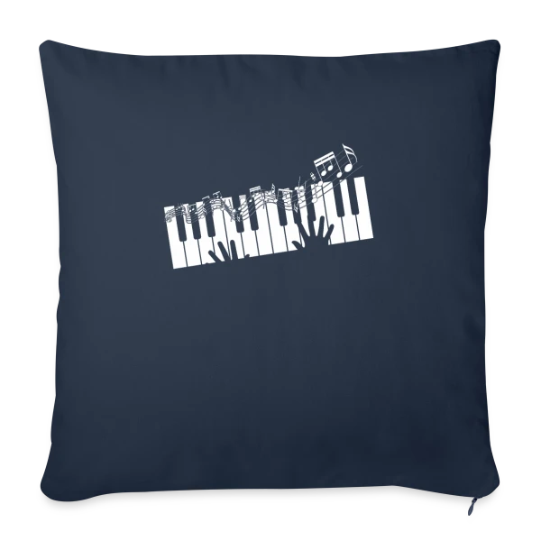 Clavier de Piano & Notes de Musique Élégantes sur Housse de coussin décorative 45 x 45 cm