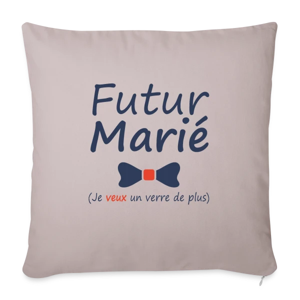 Futur Marié Verre de Plus sur Housse de coussin décorative 45 x 45 cm