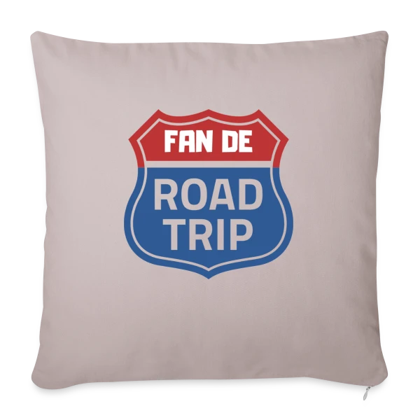 Écusson Fan de Road Trip sur Housse de coussin décorative 45 x 45 cm