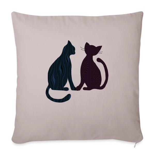 Amour Félin sur Housse de coussin décorative 45 x 45 cm