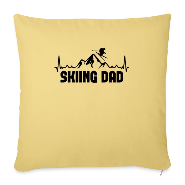 Skifahren DAD: Papa Skieur Rétro sur Housse de coussin décorative 45 x 45 cm