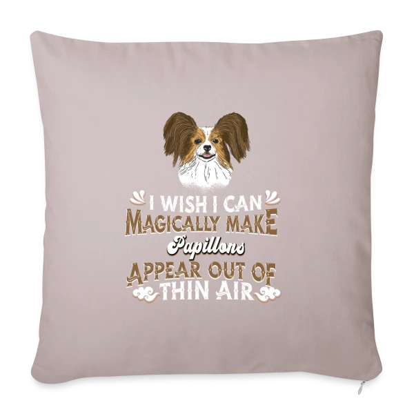 Chien Papillon Magique sur Housse de coussin décorative 45 x 45 cm