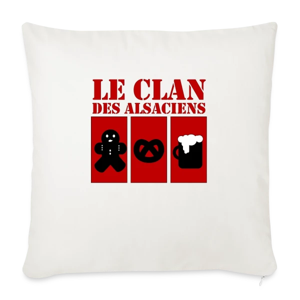Le Clan des Alsaciens: Référence Culte Elsass sur Housse de coussin décorative 45 x 45 cm