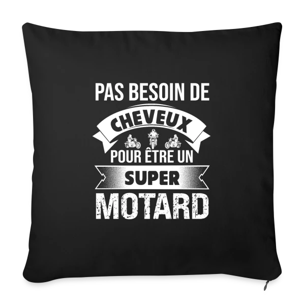 Motard Chauve : Pas Besoin de Cheveux pour Être Super ! sur Housse de coussin décorative 45 x 45 cm