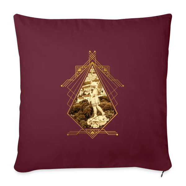 Lyon Art Déco Doré sur Housse de coussin décorative 45 x 45 cm