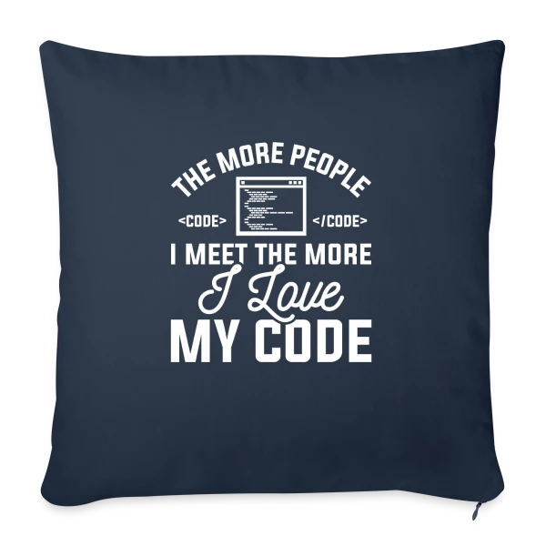 'I Love My Code' - Développeur Passionné sur Housse de coussin décorative 45 x 45 cm