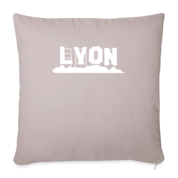 Lyon Texte Blanc Classique sur Housse de coussin décorative 45 x 45 cm
