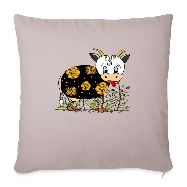 La Vache Joyeuse sur Housse de coussin décorative 45 x 45 cm