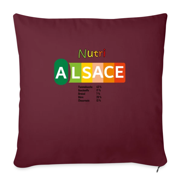 Nutri-Score Alsace Gourmand sur Housse de coussin décorative 45 x 45 cm