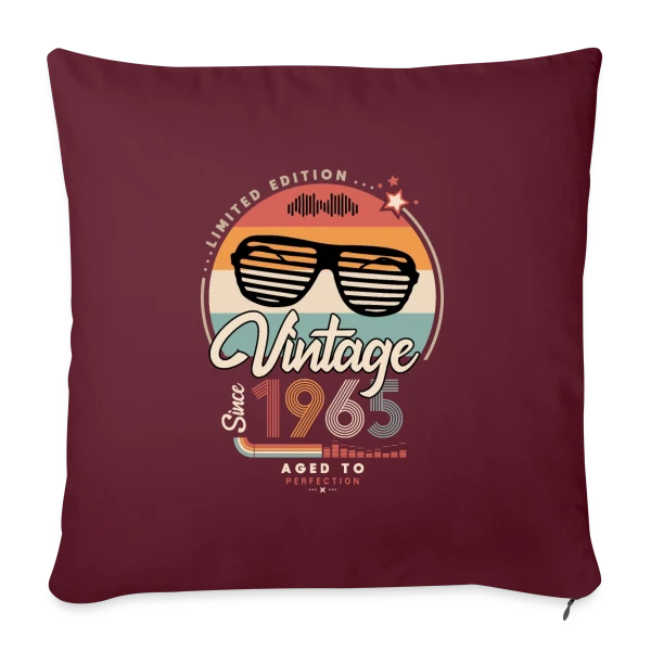 Vintage Depuis 1965 : L'Année de Votre Légende sur Housse de coussin décorative 45 x 45 cm