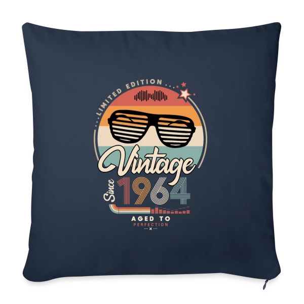 Vintage Depuis 1964 : Un Classique Intemporel sur Housse de coussin décorative 45 x 45 cm