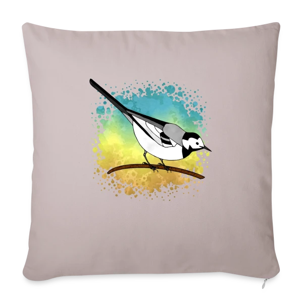 Bergeronnette Aquarelle sur Housse de coussin décorative 45 x 45 cm