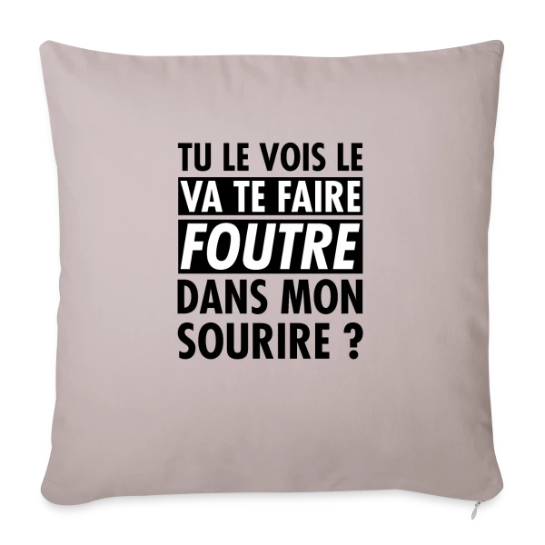 L'Œil Qui Dit Tout : "Va te faire foutre ?" sur Housse de coussin décorative 45 x 45 cm