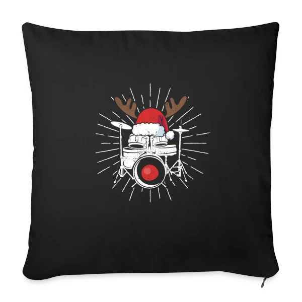 Batterie Pyjama Noël Festif sur Housse de coussin décorative 45 x 45 cm