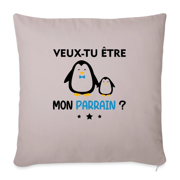 Demande Parrain Pingouins sur Housse de coussin décorative 45 x 45 cm